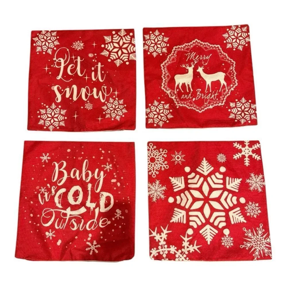 Holiday Pillow covers Set winter Christmas